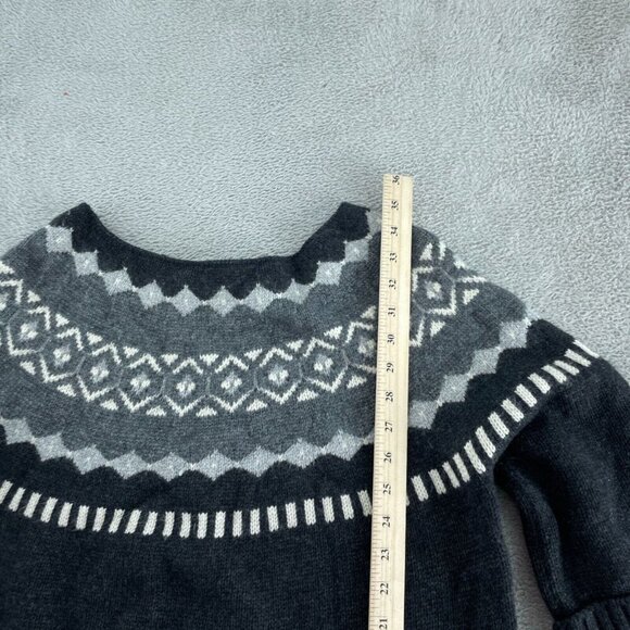Ann Taylor Loft Black Fair Isle Sweater Dress With  L Size  5872 - Picture 6 of 9